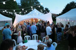 Trapeze marquee for 50th birthday party